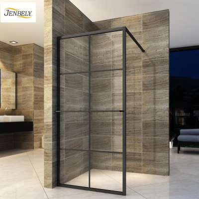 2020 new popular black aluminum walk-in shower enclosure