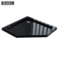 China European White Black Pure Acrylic ABS Large Pentagon Tray Pan Diamond Shower Bottom Base For Shower Enclosures